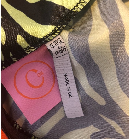 Green & black animal print mini dress made in UK NWT - Picture 11 of 11